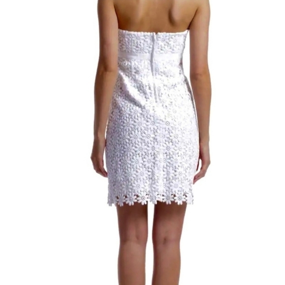 Lilly Pulitzer, Bowen Daisy White Strapless Dress, Classic White, Size 4‎ - Picture 2 of 13